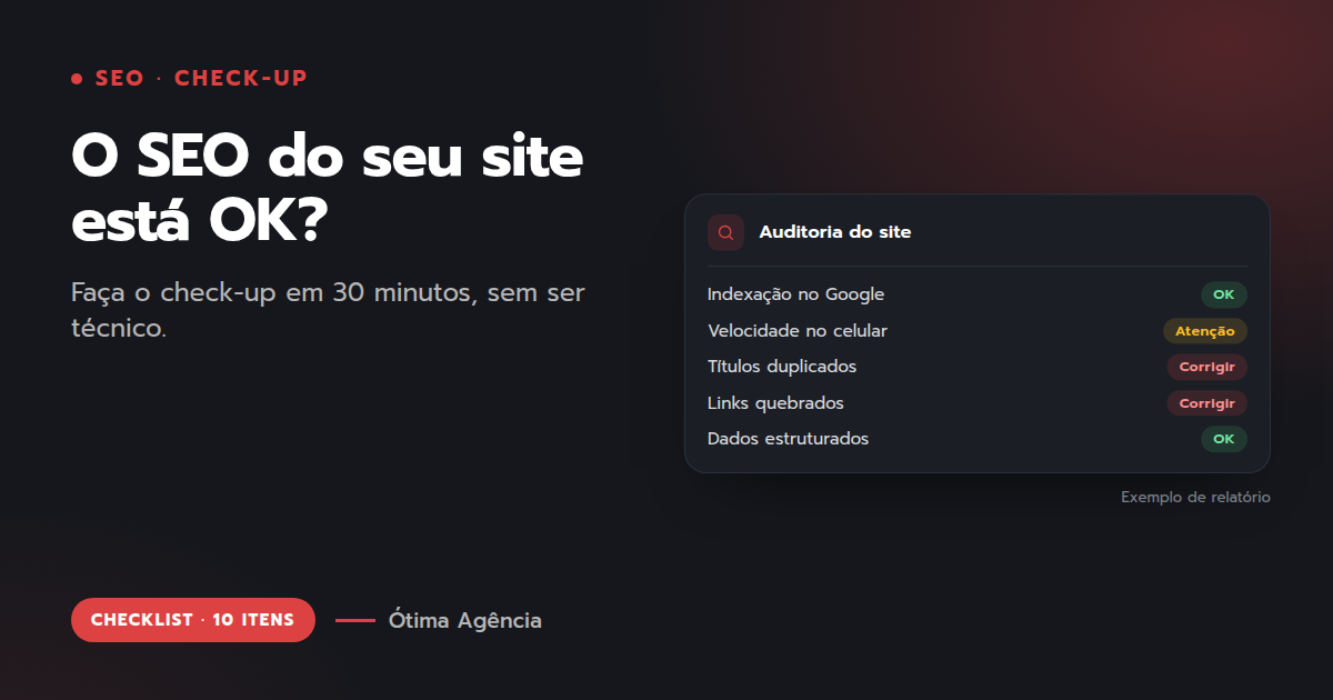 Capa do artigo: O SEO do seu site está OK?