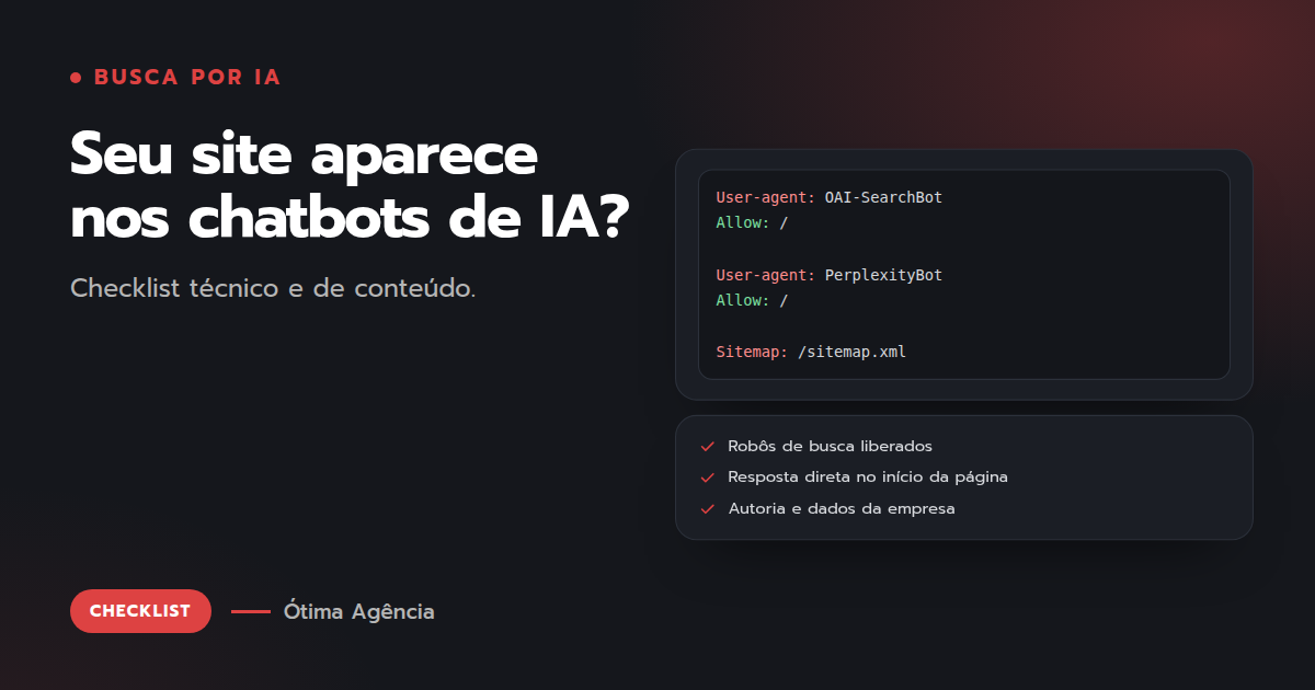 Capa do artigo: Seu site aparece nos chatbots de IA?