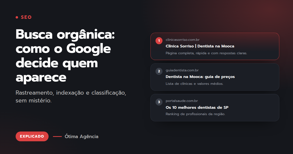 Capa do artigo: Busca orgânica: como o Google decide quem aparece
