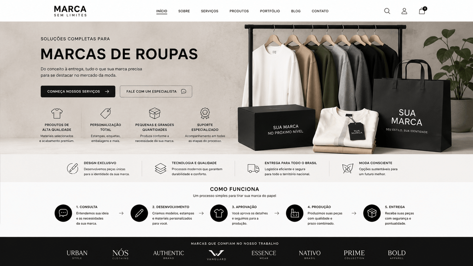 Site para lojas de roupas
